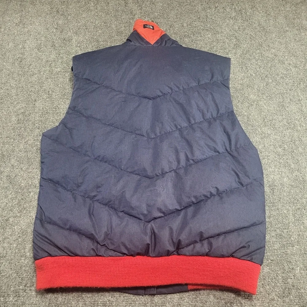 Vintage 1990s The North Face Chevron Goose Down Blue W/Red Puffer Vest Sz Large